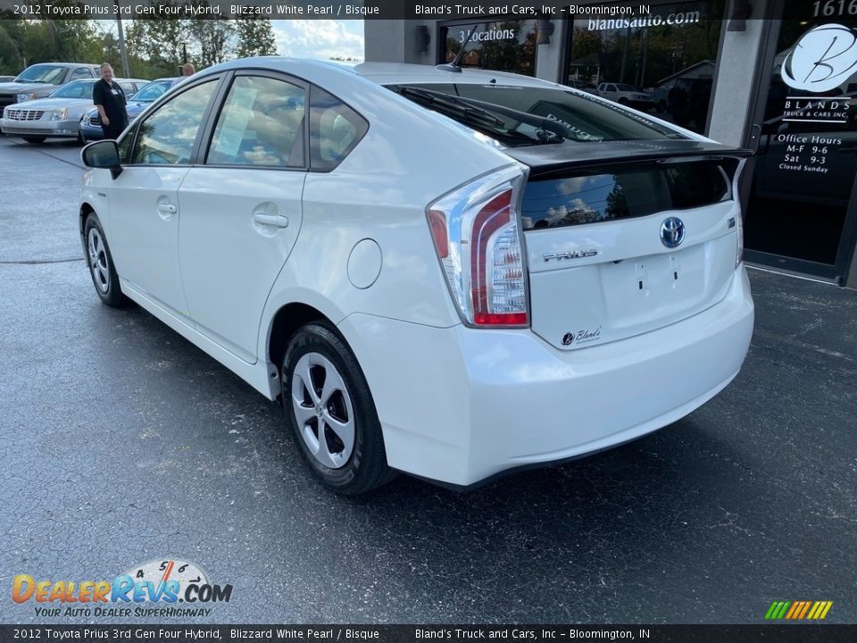 2012 Toyota Prius 3rd Gen Four Hybrid Blizzard White Pearl / Bisque Photo #7