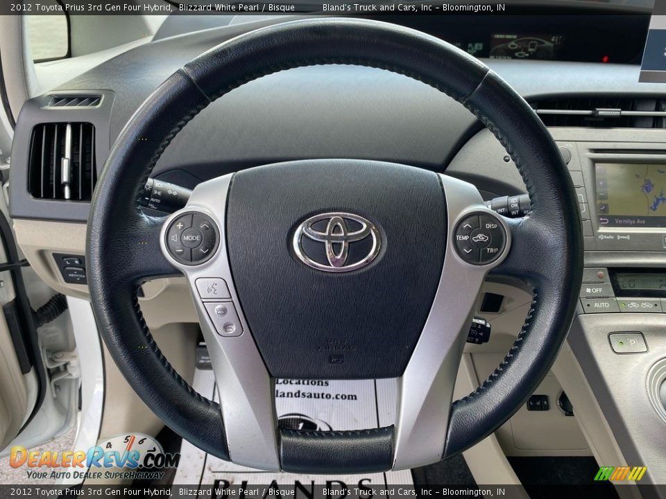2012 Toyota Prius 3rd Gen Four Hybrid Blizzard White Pearl / Bisque Photo #15
