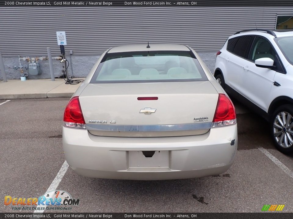 2008 Chevrolet Impala LS Gold Mist Metallic / Neutral Beige Photo #10