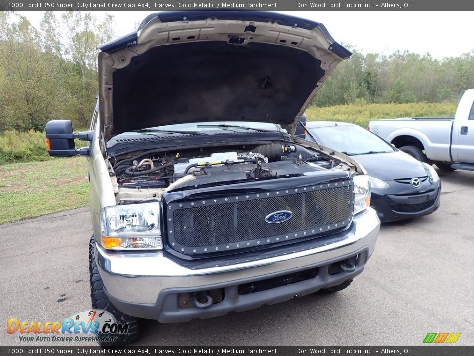 2000 Ford F350 Super Duty Lariat Crew Cab 4x4 Harvest Gold Metallic / Medium Parchment Photo #5