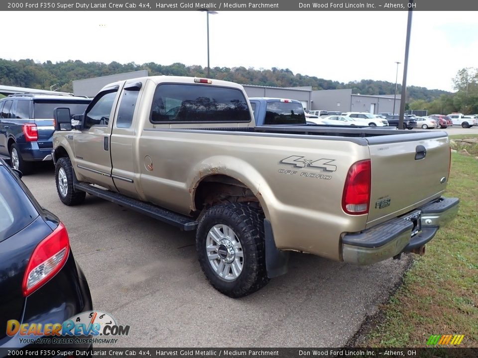 2000 Ford F350 Super Duty Lariat Crew Cab 4x4 Harvest Gold Metallic / Medium Parchment Photo #9