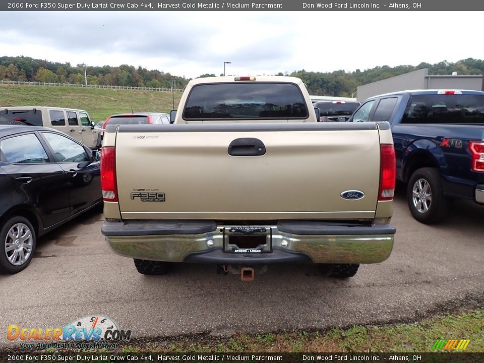 2000 Ford F350 Super Duty Lariat Crew Cab 4x4 Harvest Gold Metallic / Medium Parchment Photo #10