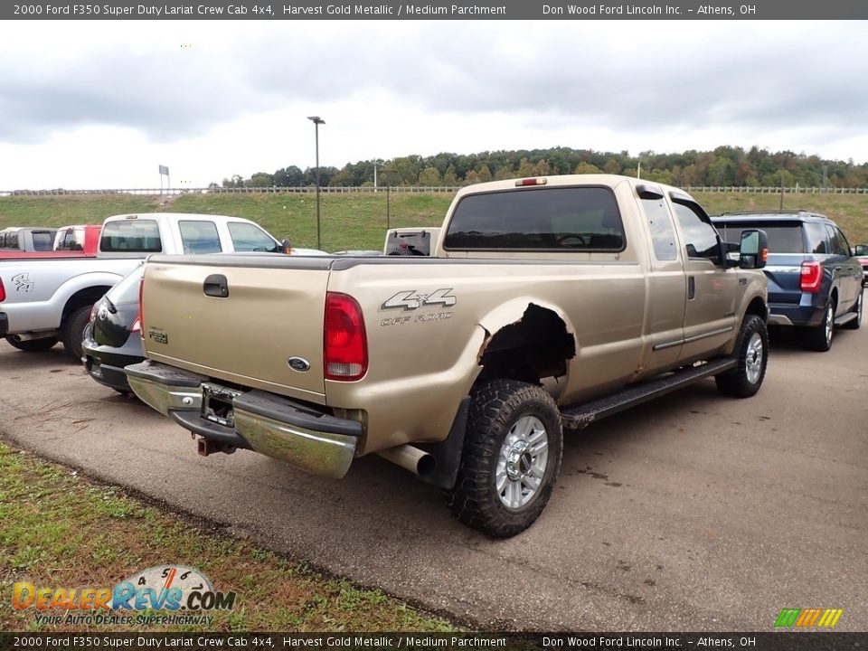 2000 Ford F350 Super Duty Lariat Crew Cab 4x4 Harvest Gold Metallic / Medium Parchment Photo #11