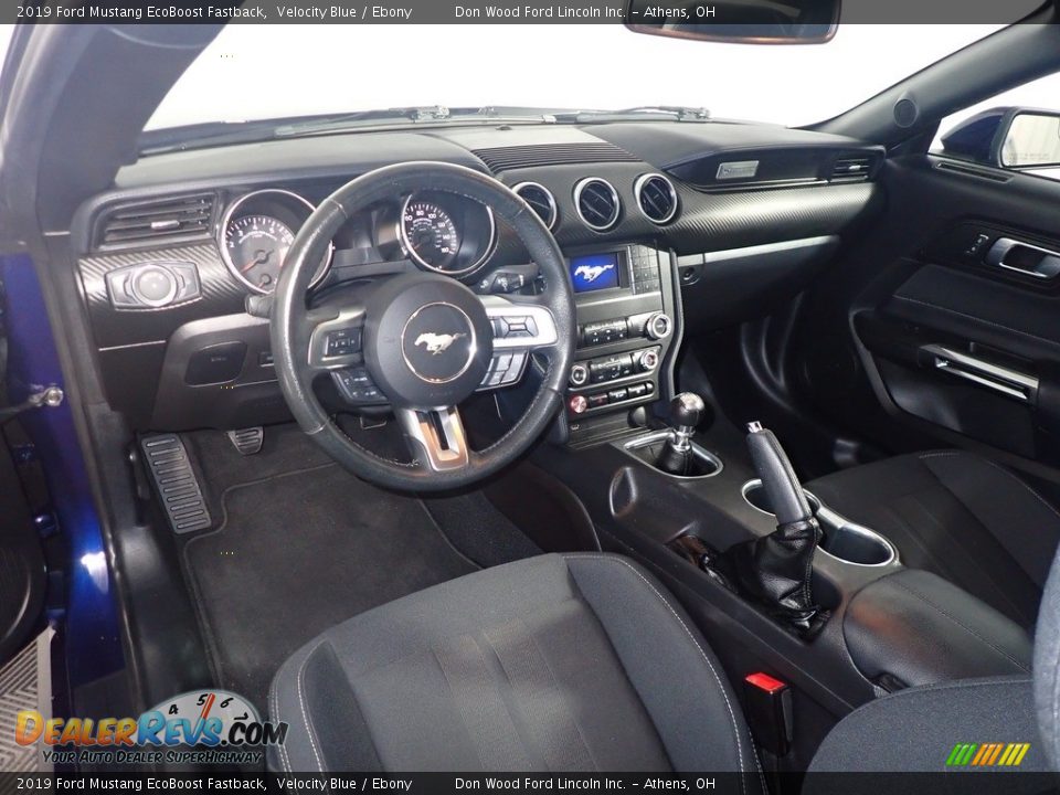 2019 Ford Mustang EcoBoost Fastback Velocity Blue / Ebony Photo #25