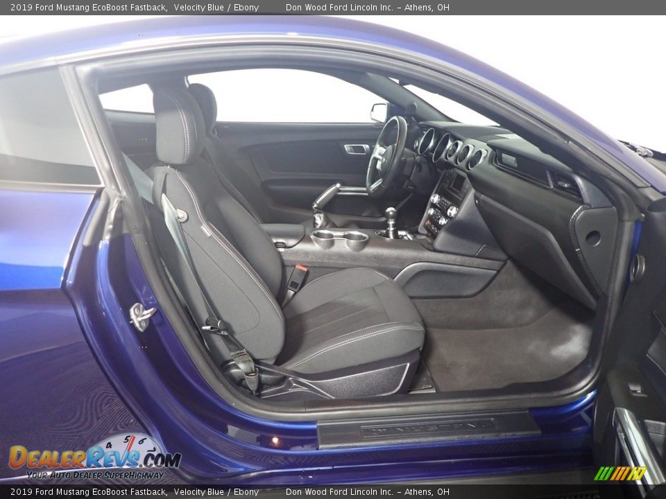 2019 Ford Mustang EcoBoost Fastback Velocity Blue / Ebony Photo #36