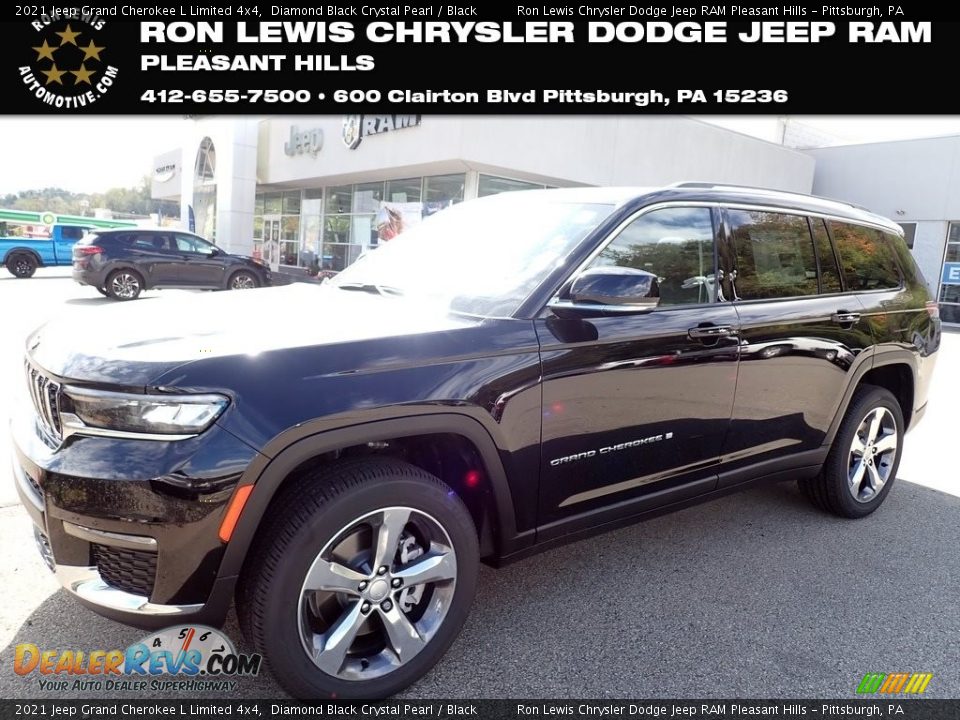2021 Jeep Grand Cherokee L Limited 4x4 Diamond Black Crystal Pearl / Black Photo #1