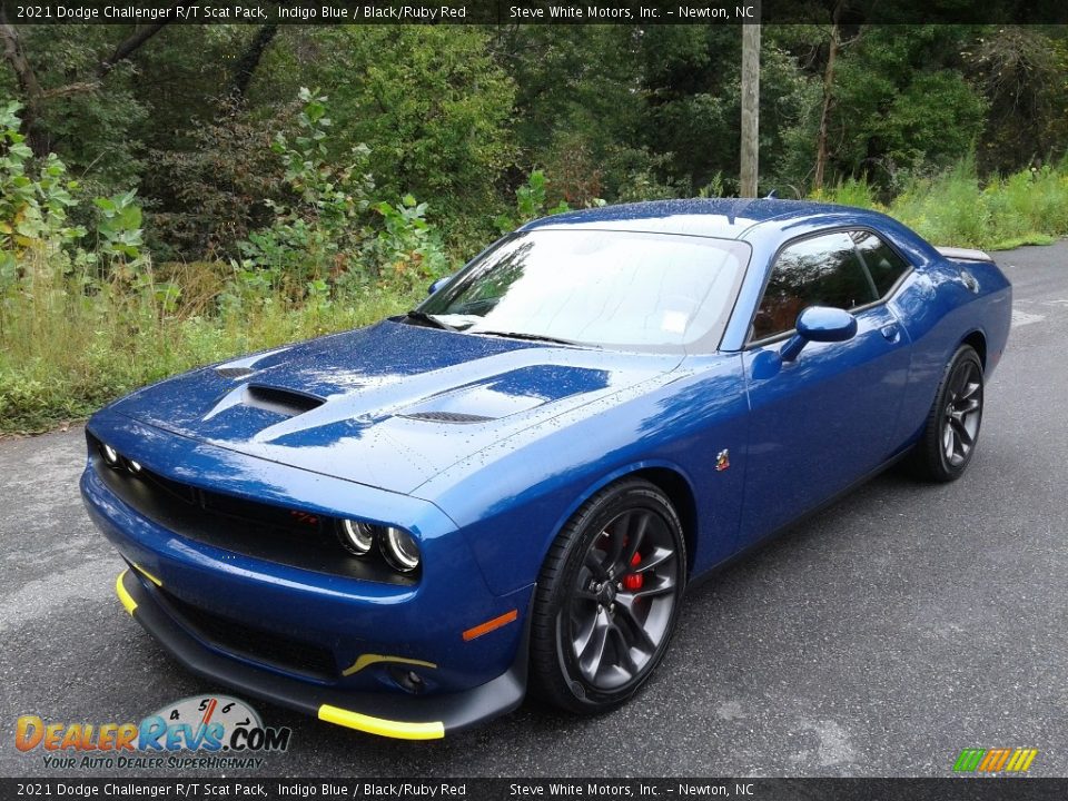 2021 Dodge Challenger R/T Scat Pack Indigo Blue / Black/Ruby Red Photo #2