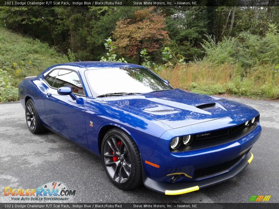 2021 Dodge Challenger R/T Scat Pack Indigo Blue / Black/Ruby Red Photo #4