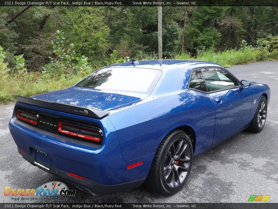 2021 Dodge Challenger R/T Scat Pack Indigo Blue / Black/Ruby Red Photo #6