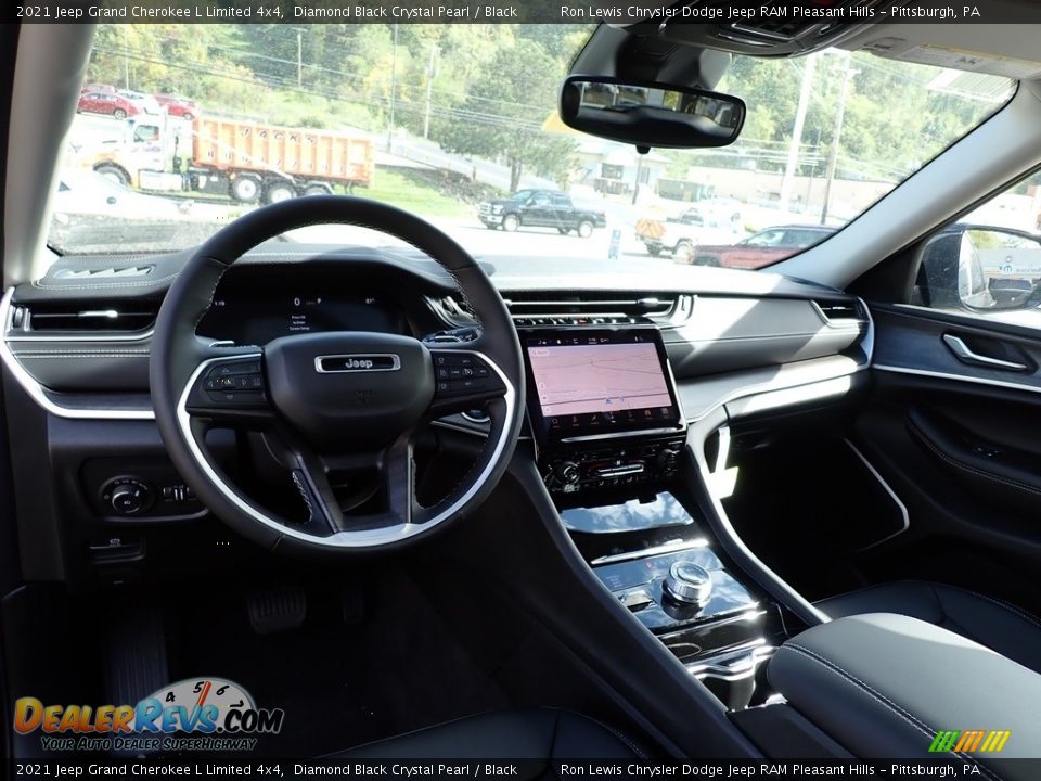2021 Jeep Grand Cherokee L Limited 4x4 Diamond Black Crystal Pearl / Black Photo #13