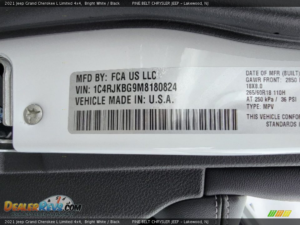 2021 Jeep Grand Cherokee L Limited 4x4 Bright White / Black Photo #14