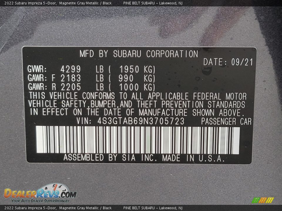 2022 Subaru Impreza 5-Door Magnetite Gray Metallic / Black Photo #14