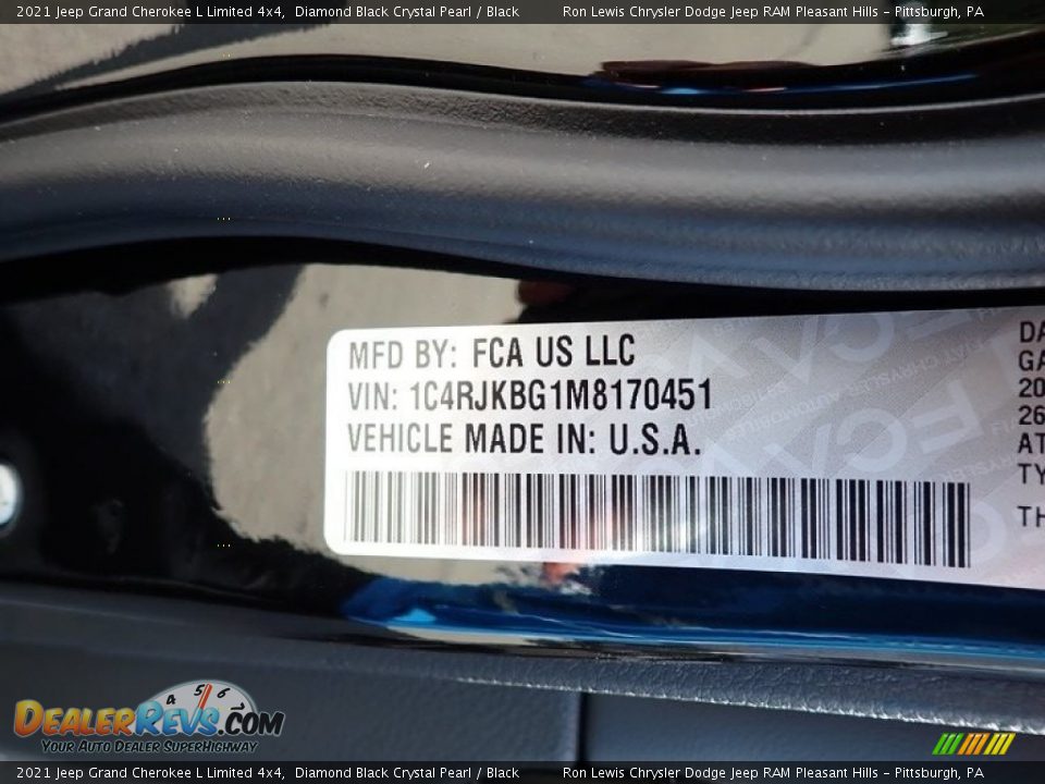 2021 Jeep Grand Cherokee L Limited 4x4 Diamond Black Crystal Pearl / Black Photo #15