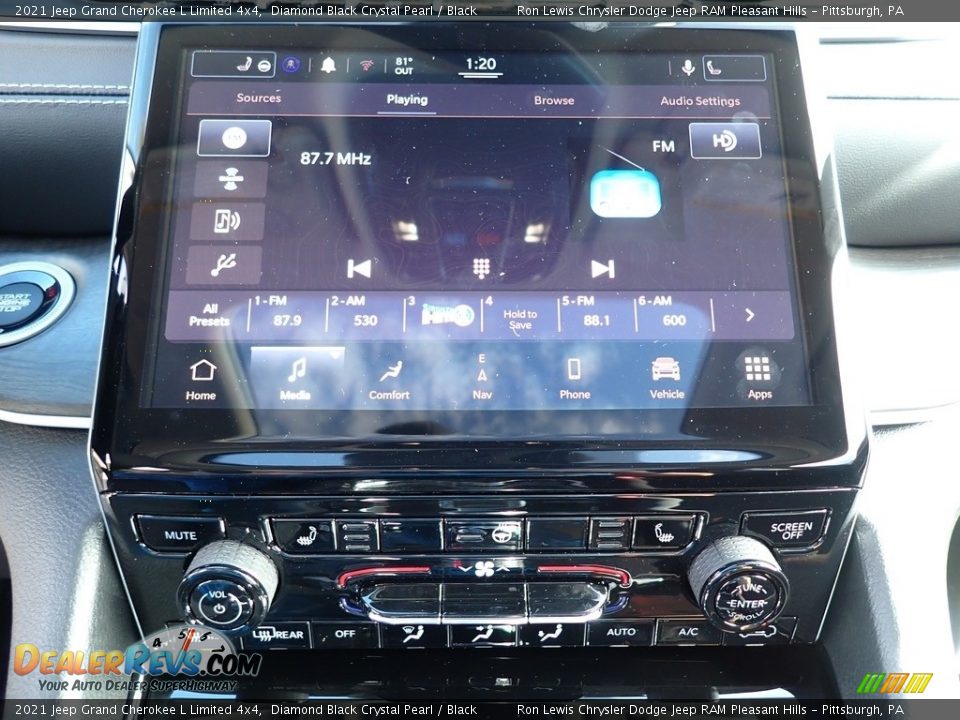 2021 Jeep Grand Cherokee L Limited 4x4 Diamond Black Crystal Pearl / Black Photo #20