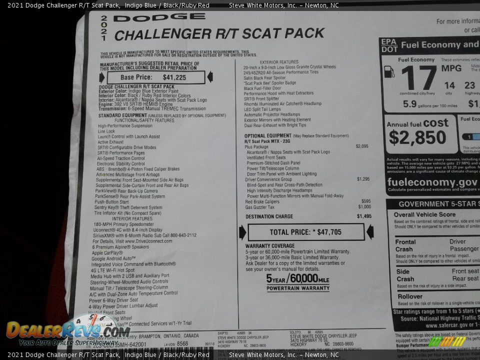 2021 Dodge Challenger R/T Scat Pack Indigo Blue / Black/Ruby Red Photo #26