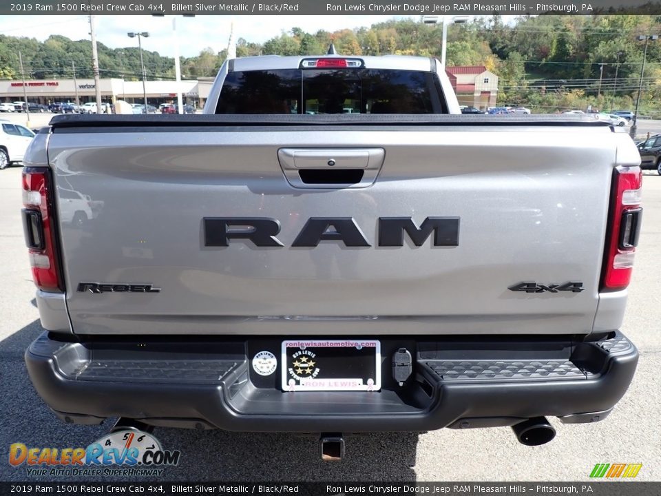 2019 Ram 1500 Rebel Crew Cab 4x4 Billett Silver Metallic / Black/Red Photo #4