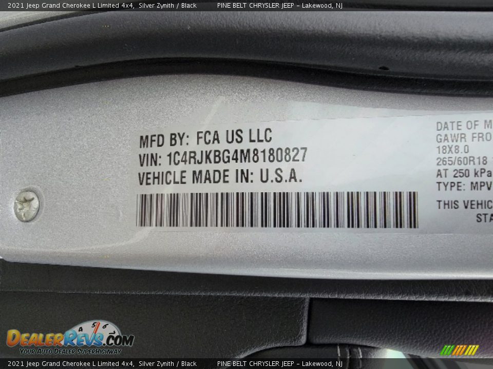 2021 Jeep Grand Cherokee L Limited 4x4 Silver Zynith / Black Photo #14
