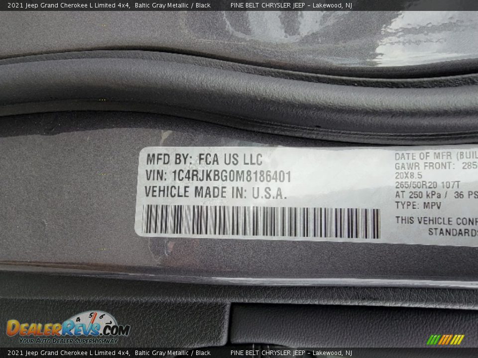 2021 Jeep Grand Cherokee L Limited 4x4 Baltic Gray Metallic / Black Photo #14