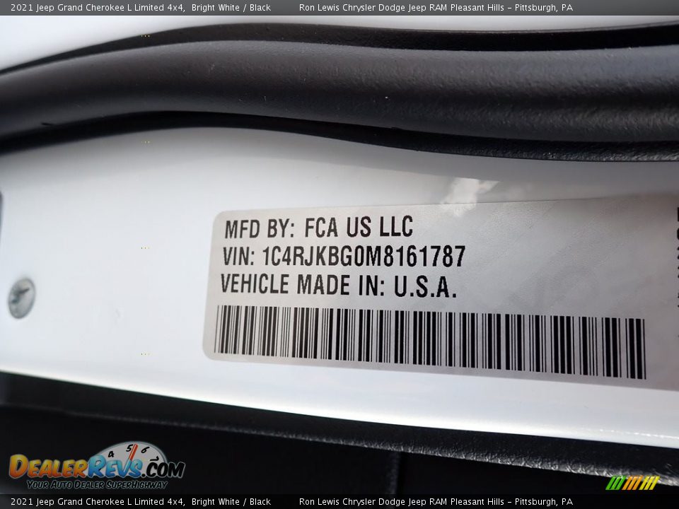 2021 Jeep Grand Cherokee L Limited 4x4 Bright White / Black Photo #15