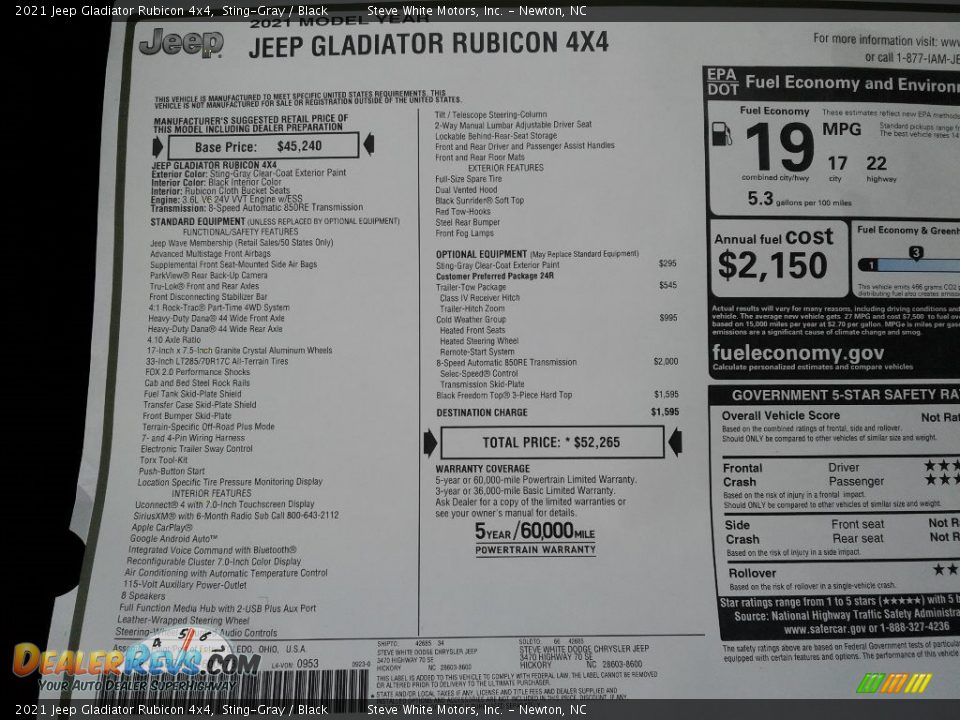 2021 Jeep Gladiator Rubicon 4x4 Sting-Gray / Black Photo #28