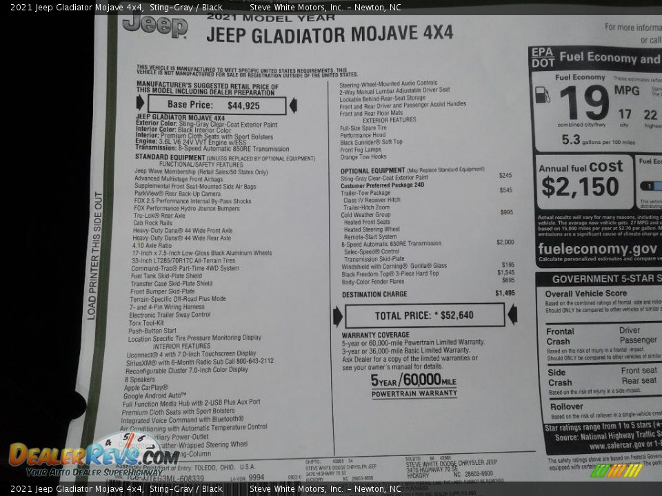 2021 Jeep Gladiator Mojave 4x4 Sting-Gray / Black Photo #26