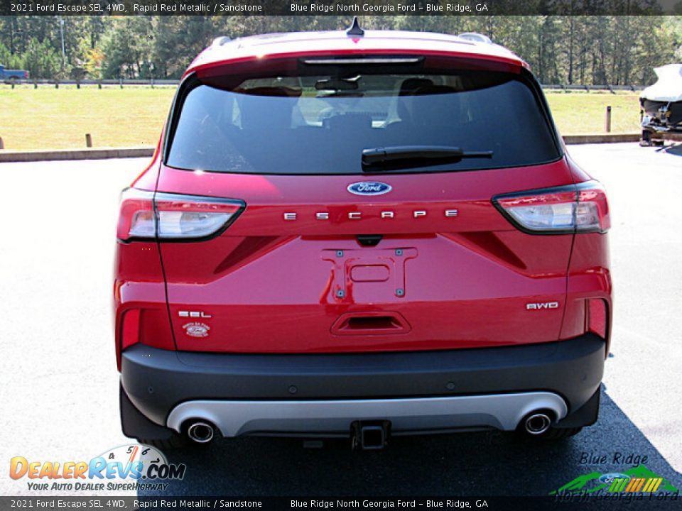 2021 Ford Escape SEL 4WD Rapid Red Metallic / Sandstone Photo #4