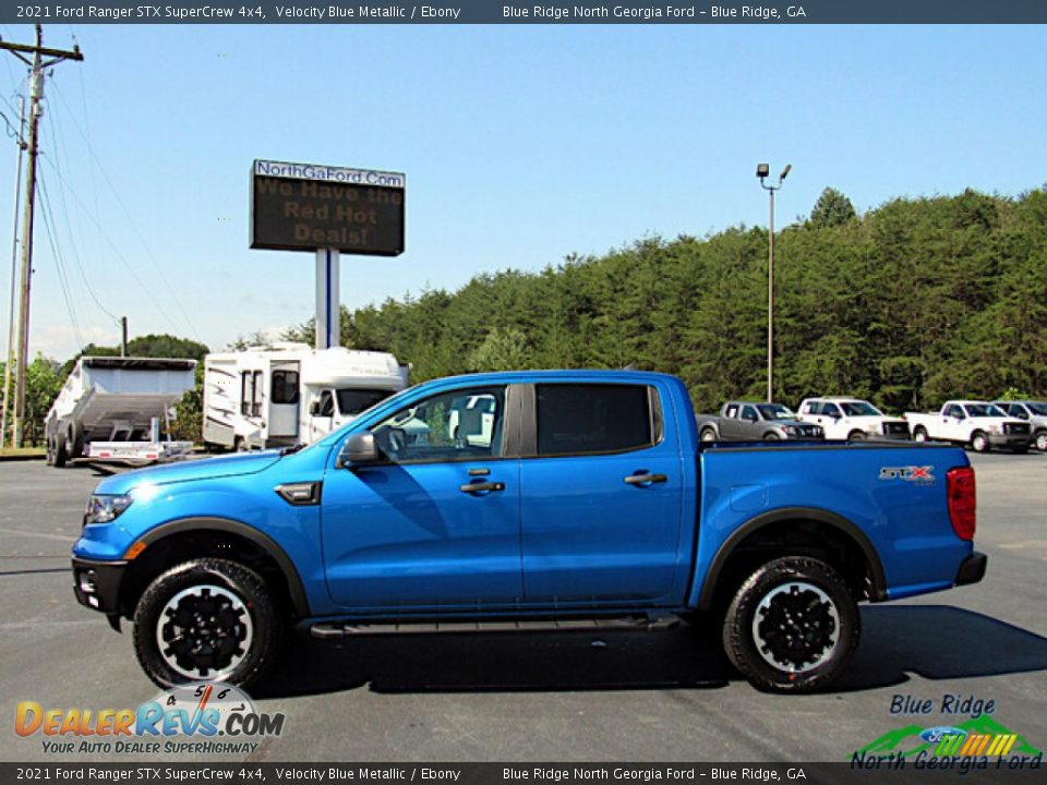 2021 Ford Ranger STX SuperCrew 4x4 Velocity Blue Metallic / Ebony Photo #2