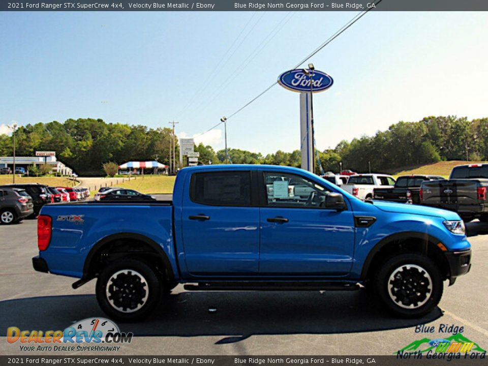 2021 Ford Ranger STX SuperCrew 4x4 Velocity Blue Metallic / Ebony Photo #6