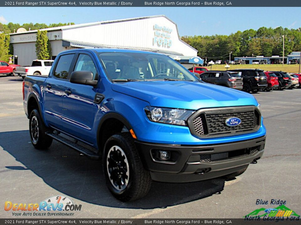 2021 Ford Ranger STX SuperCrew 4x4 Velocity Blue Metallic / Ebony Photo #7