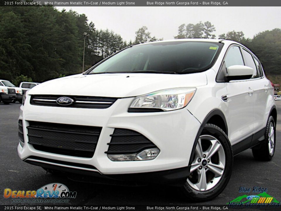 2015 Ford Escape SE White Platinum Metallic Tri-Coat / Medium Light Stone Photo #1