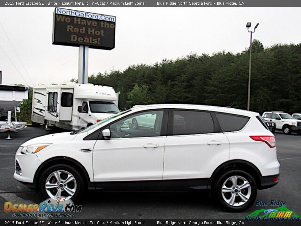 2015 Ford Escape SE White Platinum Metallic Tri-Coat / Medium Light Stone Photo #2