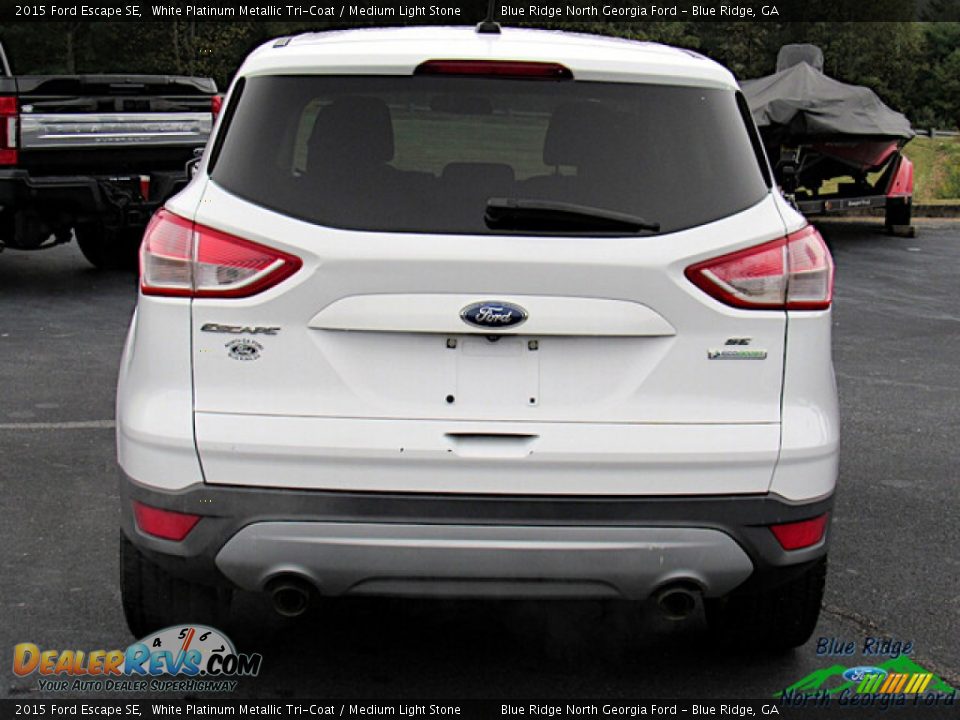 2015 Ford Escape SE White Platinum Metallic Tri-Coat / Medium Light Stone Photo #4