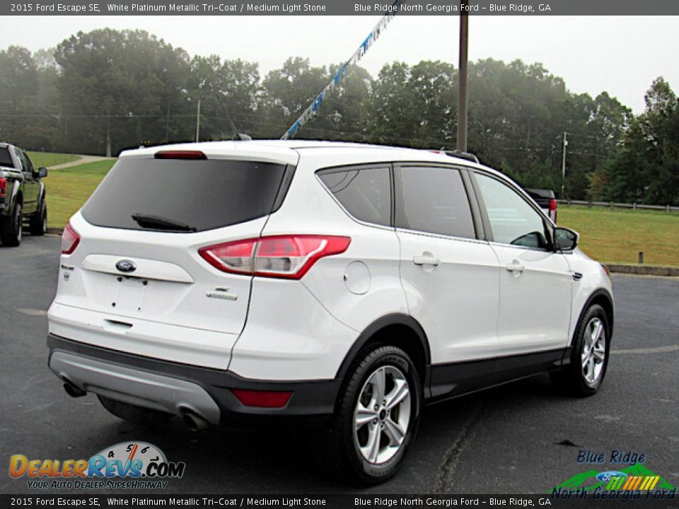 2015 Ford Escape SE White Platinum Metallic Tri-Coat / Medium Light Stone Photo #5