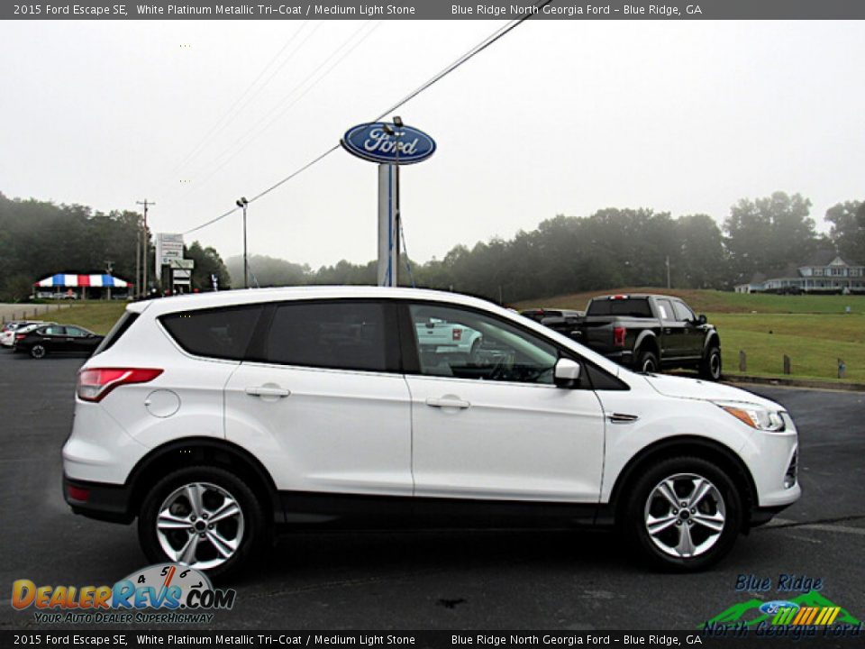 2015 Ford Escape SE White Platinum Metallic Tri-Coat / Medium Light Stone Photo #6