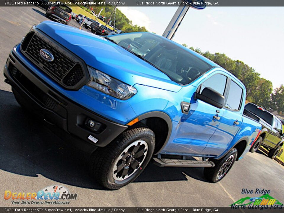 2021 Ford Ranger STX SuperCrew 4x4 Velocity Blue Metallic / Ebony Photo #23