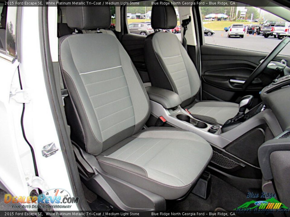 2015 Ford Escape SE White Platinum Metallic Tri-Coat / Medium Light Stone Photo #12