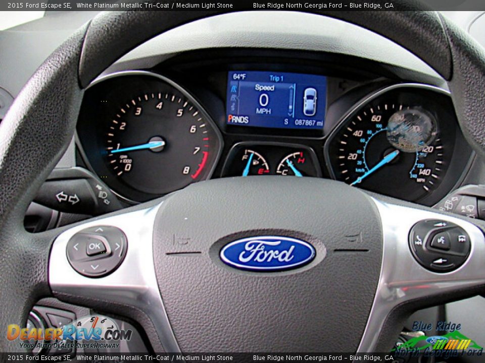 2015 Ford Escape SE White Platinum Metallic Tri-Coat / Medium Light Stone Photo #17