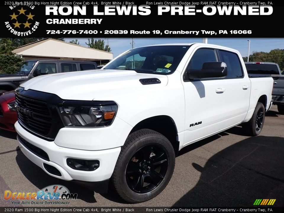 2020 Ram 1500 Big Horn Night Edition Crew Cab 4x4 Bright White / Black Photo #1