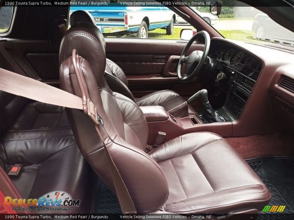 Burgundy Interior - 1990 Toyota Supra Turbo Photo #5