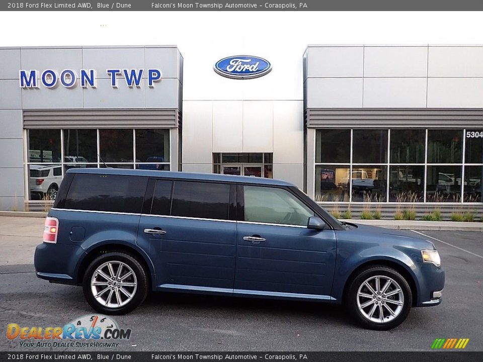 2018 Ford Flex Limited AWD Blue / Dune Photo #1