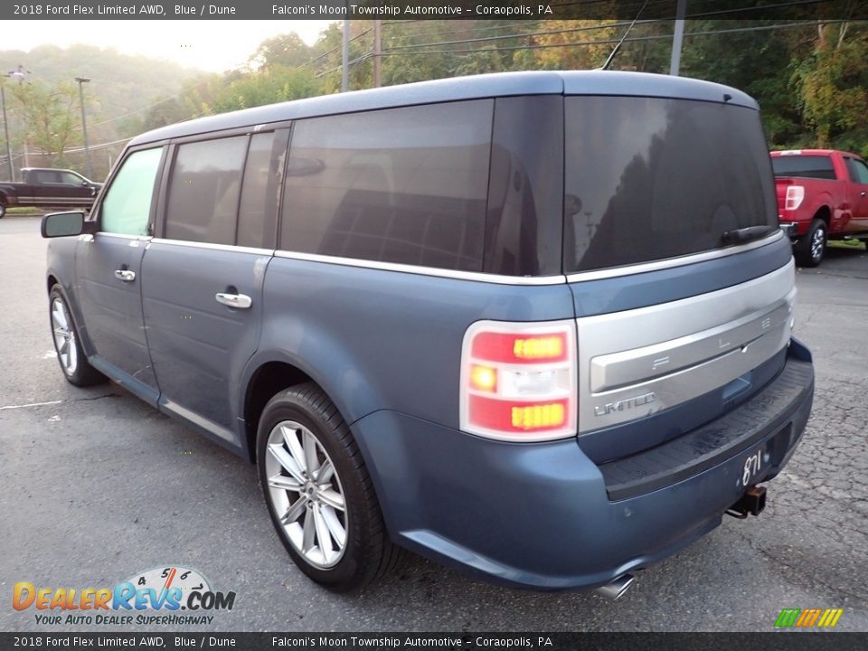 2018 Ford Flex Limited AWD Blue / Dune Photo #5