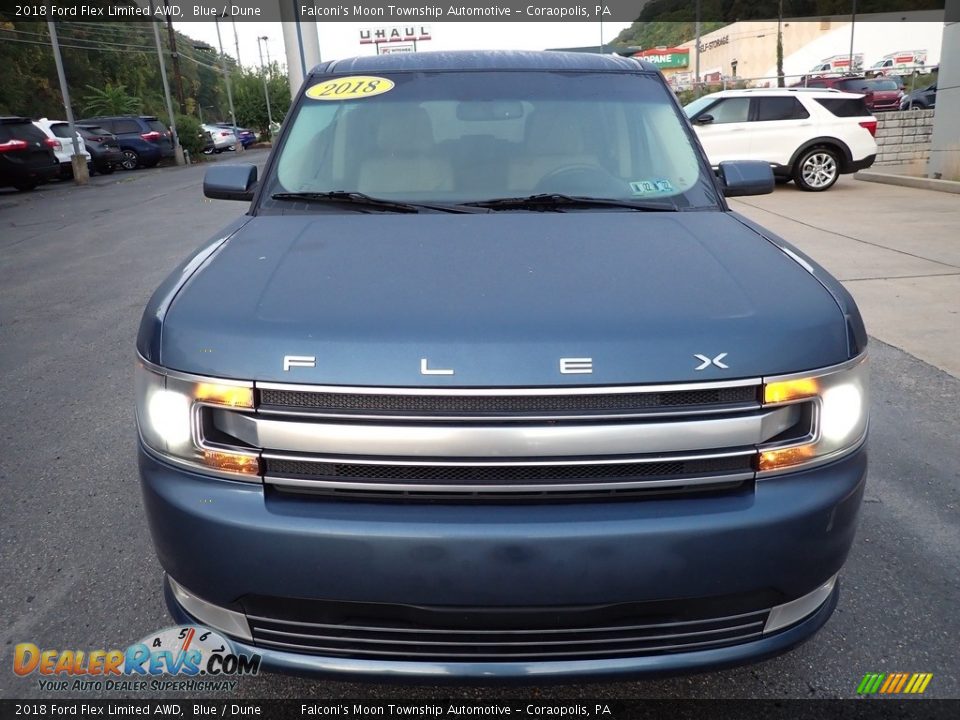 2018 Ford Flex Limited AWD Blue / Dune Photo #8