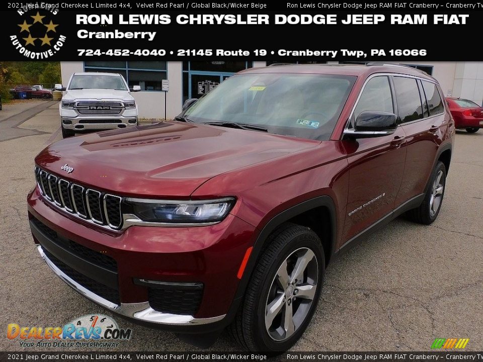 2021 Jeep Grand Cherokee L Limited 4x4 Velvet Red Pearl / Global Black/Wicker Beige Photo #1
