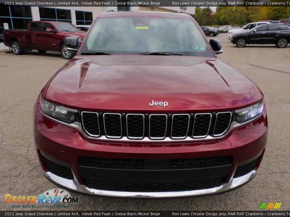 2021 Jeep Grand Cherokee L Limited 4x4 Velvet Red Pearl / Global Black/Wicker Beige Photo #2