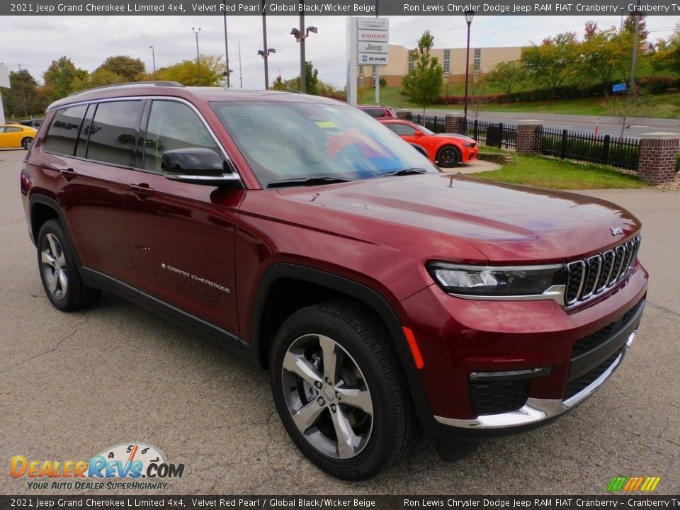 2021 Jeep Grand Cherokee L Limited 4x4 Velvet Red Pearl / Global Black/Wicker Beige Photo #3
