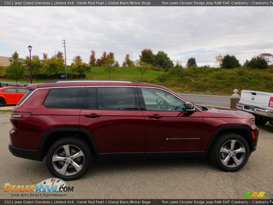 2021 Jeep Grand Cherokee L Limited 4x4 Velvet Red Pearl / Global Black/Wicker Beige Photo #4