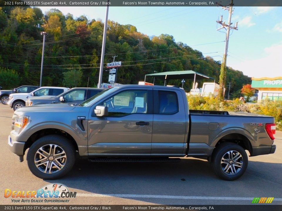 2021 Ford F150 STX SuperCab 4x4 Carbonized Gray / Black Photo #6