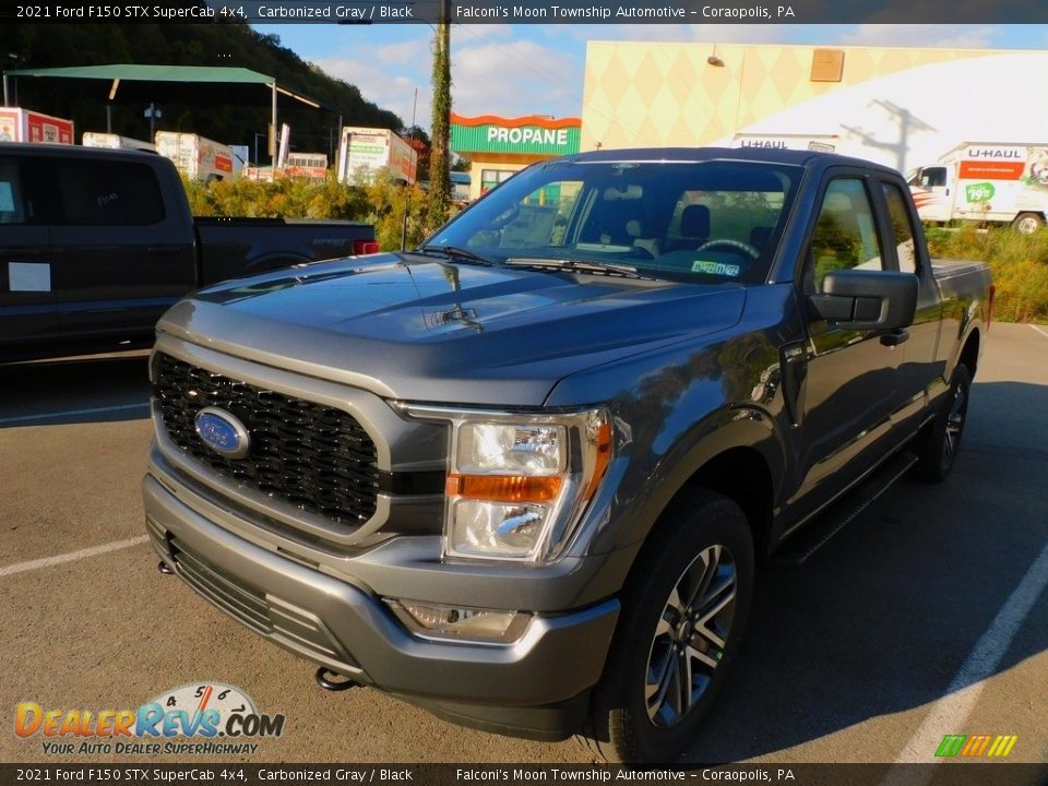 2021 Ford F150 STX SuperCab 4x4 Carbonized Gray / Black Photo #7