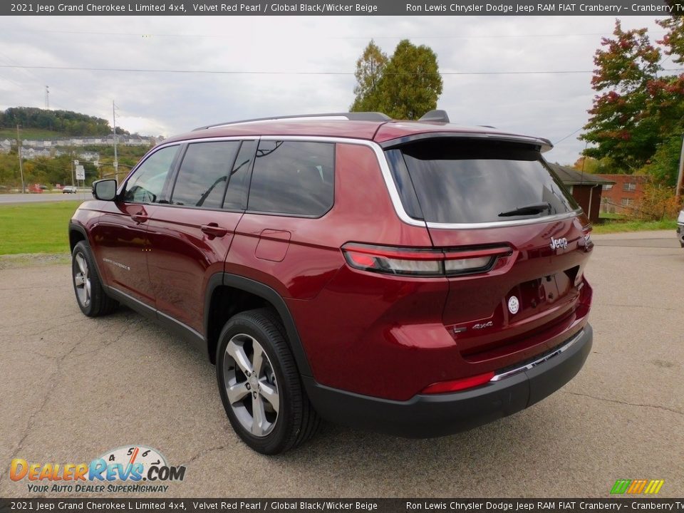 2021 Jeep Grand Cherokee L Limited 4x4 Velvet Red Pearl / Global Black/Wicker Beige Photo #8