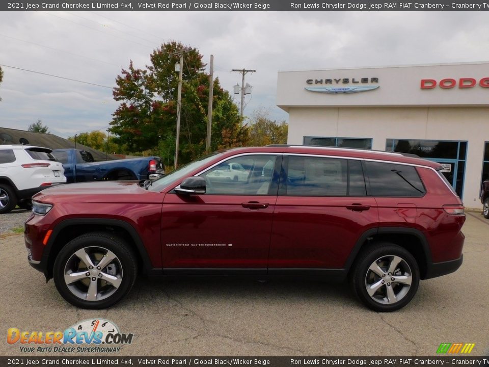 2021 Jeep Grand Cherokee L Limited 4x4 Velvet Red Pearl / Global Black/Wicker Beige Photo #9
